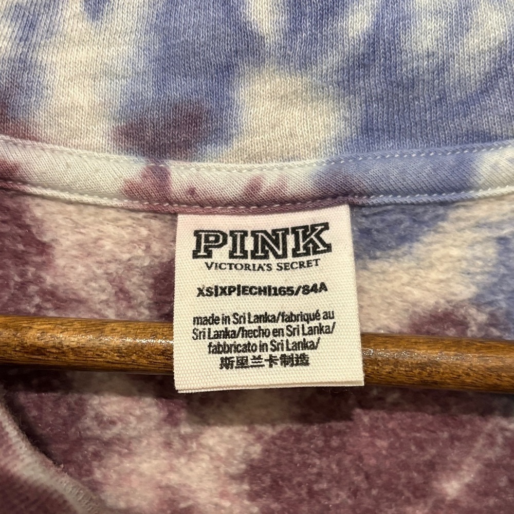 PINK Victoria's Secret Tie-Dye Oversized Varsity Pullover Size XS - Picture 3 of 7